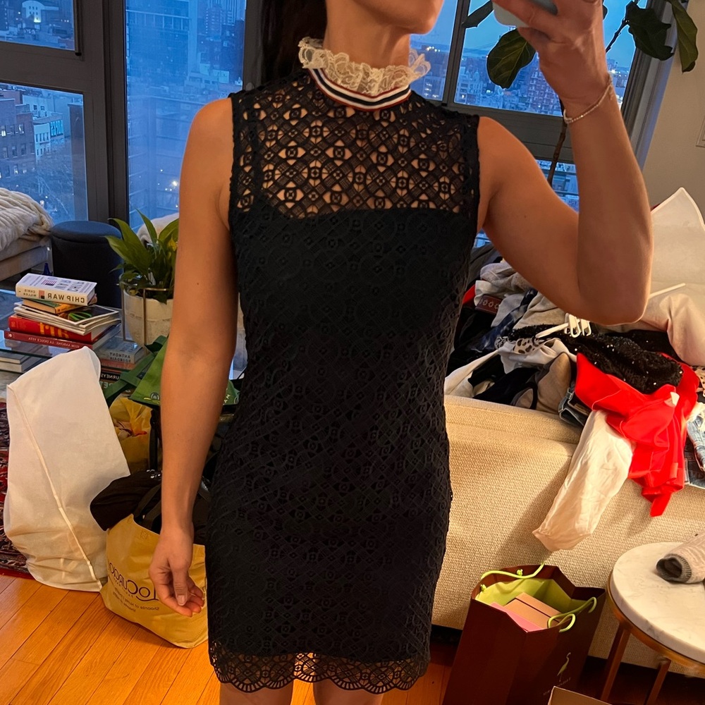 Sandro Navy Lace Mini Dress - Picture 8 of 8